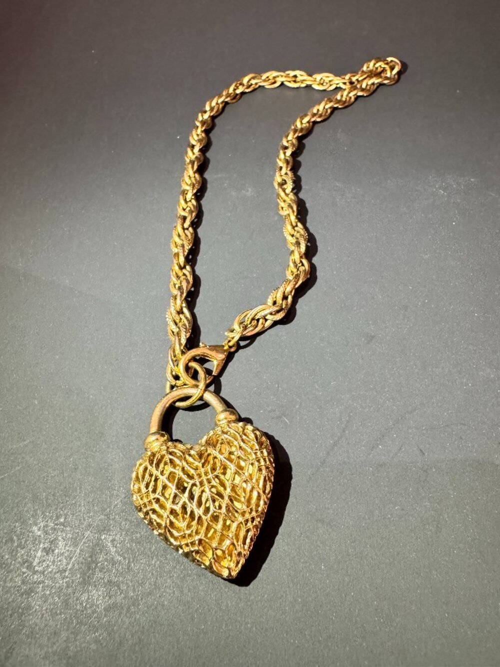 Vintage Gold-Tone Open-Weave Necklace